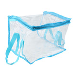 Maxbell Clear Book Storage Bag Waterproof Transparent PVC Bag for Travel Home Office Blue