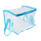Maxbell Clear Book Storage Bag Waterproof Transparent PVC Bag for Travel Home Office Blue