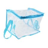 Maxbell Clear Book Storage Bag Waterproof Transparent PVC Bag for Travel Home Office Blue