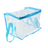 Maxbell Clear Book Storage Bag Waterproof Transparent PVC Bag for Travel Home Office Blue