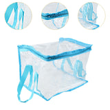 Maxbell Clear Book Storage Bag Waterproof Transparent PVC Bag for Travel Home Office Blue