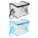 Maxbell Clear Book Storage Bag Waterproof Transparent PVC Bag for Travel Home Office Blue