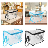 Maxbell Clear Book Storage Bag Waterproof Transparent PVC Bag for Travel Home Office Blue