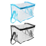 Maxbell Clear Book Storage Bag Waterproof Transparent PVC Bag for Travel Home Office Blue