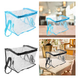 Maxbell Clear Book Storage Bag Waterproof Transparent PVC Bag for Travel Home Office Blue