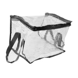 Maxbell Clear Book Storage Bag Waterproof Transparent PVC Bag for Travel Home Office Black