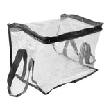 Maxbell Clear Book Storage Bag Waterproof Transparent PVC Bag for Travel Home Office Black