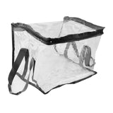 Maxbell Clear Book Storage Bag Waterproof Transparent PVC Bag for Travel Home Office Black