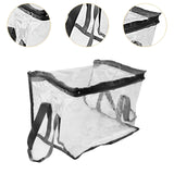 Maxbell Clear Book Storage Bag Waterproof Transparent PVC Bag for Travel Home Office Black