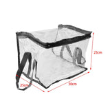 Maxbell Clear Book Storage Bag Waterproof Transparent PVC Bag for Travel Home Office Black