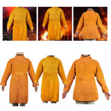 Maxbell Welding Apron with Sleeve Weld Coat with Neck Cover Men Women Welding Jacket