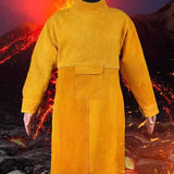 Maxbell Welding Apron with Sleeve Weld Coat with Neck Cover Men Women Welding Jacket