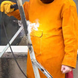 Maxbell Welding Apron with Sleeve Weld Coat with Neck Cover Men Women Welding Jacket