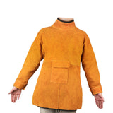 Maxbell Welding Apron with Sleeve Weld Coat with Neck Cover Men Women Welding Jacket