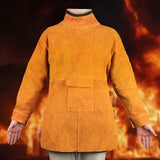 Maxbell Welding Apron with Sleeve Weld Coat with Neck Cover Men Women Welding Jacket