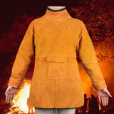 Maxbell Welding Apron with Sleeve Weld Coat with Neck Cover Men Women Welding Jacket