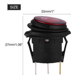 Maxbell 2Pcs Waterproof Round Rocker Toggle Switch 3 Pins on Off for Marine RV Truck