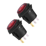 Maxbell 2Pcs Waterproof Round Rocker Toggle Switch 3 Pins on Off for Marine RV Truck