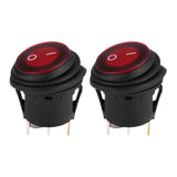 Maxbell 2Pcs Waterproof Round Rocker Toggle Switch 3 Pins on Off for Marine RV Truck