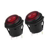 Maxbell 2Pcs Waterproof Round Rocker Toggle Switch 3 Pins on Off for Marine RV Truck
