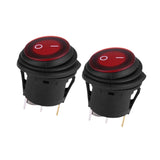 Maxbell 2Pcs Waterproof Round Rocker Toggle Switch 3 Pins on Off for Marine RV Truck