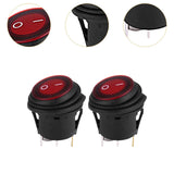 Maxbell 2Pcs Waterproof Round Rocker Toggle Switch 3 Pins on Off for Marine RV Truck