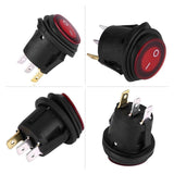 Maxbell 2Pcs Waterproof Round Rocker Toggle Switch 3 Pins on Off for Marine RV Truck