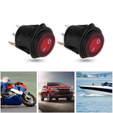 Maxbell 2Pcs Waterproof Round Rocker Toggle Switch 3 Pins on Off for Marine RV Truck