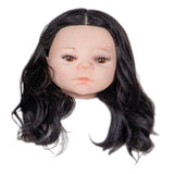 Maxbell Baby Mannequin Head Easy to Use with Human Hair for Hairpin Dyeing Hairstyle Black