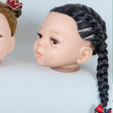 Maxbell Baby Mannequin Head Easy to Use with Human Hair for Hairpin Dyeing Hairstyle Black