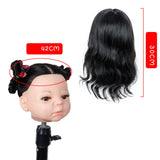 Maxbell Baby Mannequin Head Easy to Use with Human Hair for Hairpin Dyeing Hairstyle Black