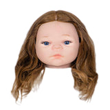 Maxbell Baby Mannequin Head Easy to Use with Human Hair for Hairpin Dyeing Hairstyle Brown