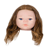 Maxbell Baby Mannequin Head Easy to Use with Human Hair for Hairpin Dyeing Hairstyle Brown