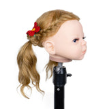 Maxbell Baby Mannequin Head Easy to Use with Human Hair for Hairpin Dyeing Hairstyle Brown