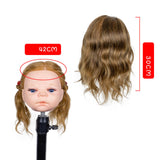 Maxbell Baby Mannequin Head Easy to Use with Human Hair for Hairpin Dyeing Hairstyle Brown