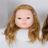 Maxbell Baby Mannequin Head Easy to Use with Human Hair for Hairpin Dyeing Hairstyle Gold