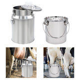 Maxbell Milk Bucket Stainless Steel Portable Farm Animals Supplies Stable Individual 10L