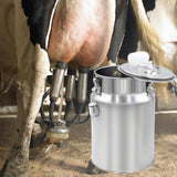 Maxbell Milk Bucket Stainless Steel Portable Farm Animals Supplies Stable Individual 10L