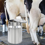 Maxbell Milk Bucket Stainless Steel Portable Farm Animals Supplies Stable Individual 10L