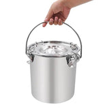 Maxbell Milk Bucket Stainless Steel Portable Farm Animals Supplies Stable Individual 5L