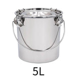 Maxbell Milk Bucket Stainless Steel Portable Farm Animals Supplies Stable Individual 5L
