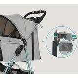 Maxbell Pet Stroller Mesh Window Pet Travel Cart for Dogs Small & Medium Pets Kitten Gray