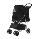 Maxbell Pet Stroller Mesh Window Pet Travel Cart for Dogs Small & Medium Pets Kitten Black