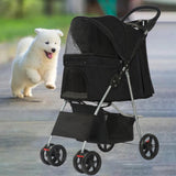 Maxbell Pet Stroller Mesh Window Pet Travel Cart for Dogs Small & Medium Pets Kitten Black