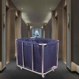 Maxbell Laundry Cart with Wheels Laundry Hamper 35.4x25.5x31.5inch for Beauty Salons Blue