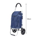 Maxbell Folding Trolley Cart with Removable Bag Hand Truck for Groceries Travel Home Navy
