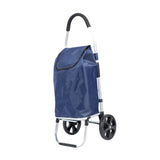 Maxbell Folding Trolley Cart with Removable Bag Hand Truck for Groceries Travel Home Navy