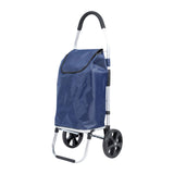 Maxbell Folding Trolley Cart with Removable Bag Hand Truck for Groceries Travel Home Navy