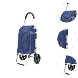 Maxbell Folding Trolley Cart with Removable Bag Hand Truck for Groceries Travel Home Navy
