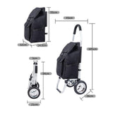 Maxbell Folding Trolley Cart with Removable Bag Hand Truck for Groceries Travel Home Navy